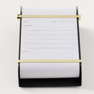 HEARTH & HAND NEW metal note paper roll dispenser -black/gold